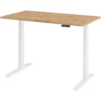 Bümö Schreibtisch elektrisch XMKA - Nachbildung: Asteiche, Gestell: Weiß, Größe: 140 x 80 cm