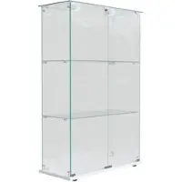 PXloue Vitrine LED Vitrinenschrank 78x35x123 cm Weiß