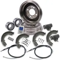 BESTPRICE 2x Bremstrommel + Bremsbacken Hinten [Hersteller-Nr. 10604298] für Opel