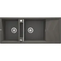 Deante 2-bowl magnetic granite sink with drainer
