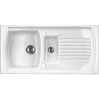 Deante 1.5-bowl ceramic sink with drainer