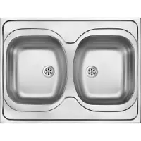 Deante ZM6 stainless 2-bowl sink - drop-in