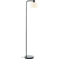 Lightbox Stehlampe, 1,53 m, Amber-bernsteinfarben, Glas, Schwarz