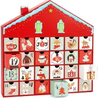 Ed Brubaker Adventskalender zum Befüllen - Weihnachtshaus 2025 - DIY Weihnachtskalender mit 24 Türchen für Gutscheine, Süßigkeiten - 40,5 cm groß - Pappe