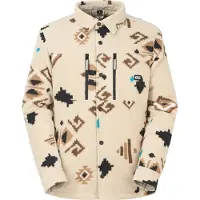 Picture Organic Clothing - Sherpa-gefüttertes Overshirt - Bemidji Jkt Emeral Print für Herren - Größe S - Beige