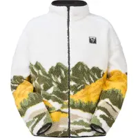 Picture Organic Clothing - Fleece mit Reißverschluss und Prints - Hafdals Zip Fleece Grape Leaf für Herren - Größe M - Weiß