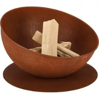 Esschert Design FF514, Freistehende Feuerstelle, offen, Brennholz, Rostfarbe, Draußen, Rund