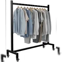 DELUKE Kleiderständer LENN 120x38x120cm Edelstahl Schwarz Kleiderstange Jackenständer Klamottenständer