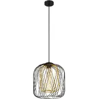 Globo Lighting LED, Pendelleuchte DICHTI, Schwarz, Drahtgeflecht, H 150 cm
