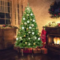 Jayseuw 150cm Künstlicher Weihnachtsbaum Tannenbaum, PVC Nadeln Metallständer & Klappsystem Christbaum Grün