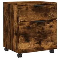 Décoshop26 - Mobiler Büroschrank mit Schubladen auf Rollen MDF Farbe: geräucherte Eiche 45 x 38 x 54 cm DEC024561 DEC024561