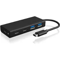 Icy Box IB-HUB1426-CPD, USB 3.2 Gen 1 Type-C Hub zu 2x Type-C und 2x Type-A USB Anschlüssen und Power Delivery bis zu 60 W