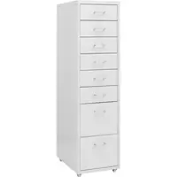 Décoshop26 - Büroschrank mit Schubladen 8 Schubladen 28 x 41 x 109 cm graues Metall DEC024573 DEC024573