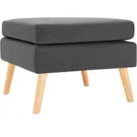Décoshop26 - Fußhocker/Hocker aus grauem Stoff und Kiefernholz DEC030345 DEC030345