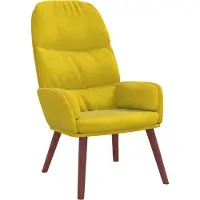 Syfax Relaxsessel Samt Gelb mit dick gepolsterter Sitz- und Rückenlehne 70x77x98 cm