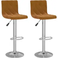 vidaXL Barhocker 2 Stk. Braun Samt
