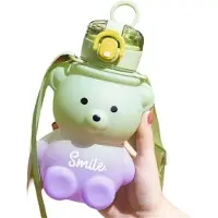 Jojomino 1pc Gradienten süße Wasser Tasse Sommer hochwertige Mädchen Kunststoff tragbare Stroh große Kapazität Flasche D