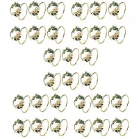TAUOH Serviettenring Goldene Perle Blume Serviettenringe 30Er Set Metall Serviettenhalter für Hochzeitsfeier Dinner Tischdekoration