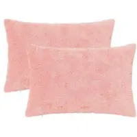 vidaXL Kissenbezug 2 stk. HEERLEN Rosa 50 x 75 cm Faux Kaninchenfell