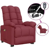 vidaXL Massagesessel Elektrisch Weinrot Stoff