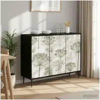 vidaXL Sideboard GOTHA Schwarz Eichen-Optik 102 x 33 x 76 cm
