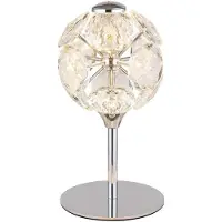 Globo Lighting LED Tischleuchte, verchromt, Kristalle klar, H 26,5 cm