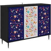vidaXL Sideboard MAINZ Schwarz Eichen-Optik 102 x 33 x 76 cm