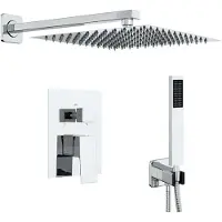 vidaXL Verborgenes Duschsystem (Quadrat) Silber Edelstahl 201