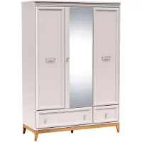Mirjan 24 Kleiderschrank Windsor W-15, Stilvoll Wohnzimmer, Kleiderschrank mit drei Drehtüren und zwei Schubladen (Farbe: Cashmere)