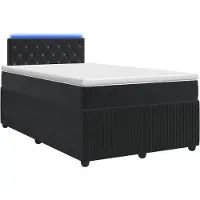 Syfax Boxspringbett mit Matratze Schwarz 120 x 190 cm Samt