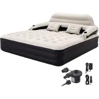 Markenlos Luftmatratze in King Size mit Kopfteil und Pumpe