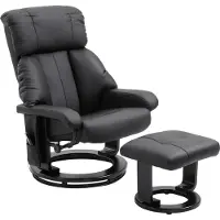 Dopwii Relaxsessel mit Fußhocker, Massagesessel mit Liegefunktion, Elektrischer Liegesessel mit Fernbedienung, Fernsehsessel mit Seitentasche, Kunstleder, Schwarz