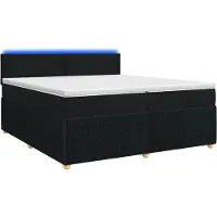 Syfax Boxspringbett mit Matratze Schwarz 200 x 200 cm Stoff