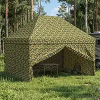 PUEAZU Zelt mit 4 Seitenwänden 2,9 x 4,3 m Army Tarnung - Pavillons & Partyzelte &38778