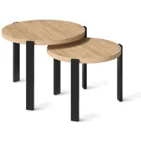 Vicco Couchtisch-Set Norin Goldkraft Eiche/Schwarz 60 x 60 cm, Model 61834