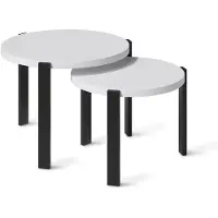 Vicco Couchtisch-Set Norin Weiß/Schwarz 60 x 60 cm, Model 61833