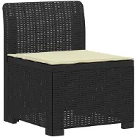 vidaXL 1-Sitzer Garten-Sofa mit Kissen Rattan-Look PP Anthrazit