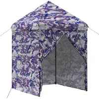 Syfax Pop-up Pavillon mit 4 Seitenwänden 2,9 x 2,9 m Blaue Camouflage