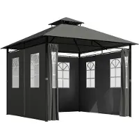 Novzep Pavillon Partyzelt Gartenpavillon, 3 x 3 x 2, 88 m, Dunkelgrau