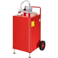Vevor 30 Gallonen Kraftstofftrolley, Kraftstoffspeicher mit 2 Rädern manueller Transferpumpe, Benzin-Diesel-Kraftstoffbehälter für Autos, Rasenmäher