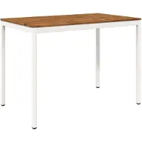 vidaXL Gartenbar-Tisch Natürlich und Weiß 147 x 88,5 x 105 cm
