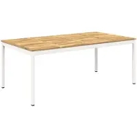 Syfax Gartentisch Weiß 196 x 100,5 x 75 cm Massivholz Akazie