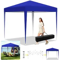 Peviasot Faziango Pavillon 3x3 m ohne Seitenwände, Pop-Up Faltpavillon mit wasserdichtem 210D-Oxforddach, UV-Schutz 50+, 3-fach höhenverstellbar, Tragetasche, Blau