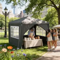 Sonstiges Pavillon Partyzelt 3x3 m Wasserdicht Festzelt Gartenzelt UV Schutz mit 4 Seitenwänden Anthrazit