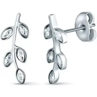 Vuch Zotie Silver Steel Earrings With Zirconia