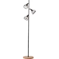 Lightbox Stehlampe, 1,5 m Höhe, Ø 38 cm, E14, max. 42 W, Schalter, Metall/Holz
