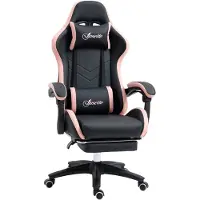 Vinsetto GAMING-CHAIR Kunstleder Schaumstoff Nylon Stahl Schwarz Blau