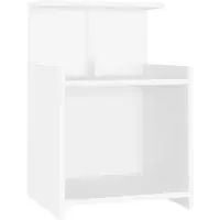 Décoshop26 - Nachttisch mit 3 offenen Ablagen 40 x 35 x 60 cm weiße Spanplatte DEC033376