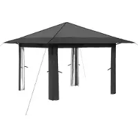 Syfax Gazebo ohne Seitenwand Hellgrau und Anthrazit