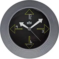 MPM -Quality Wanduhr Fidolino rund 250 mm Kunststoff Grau